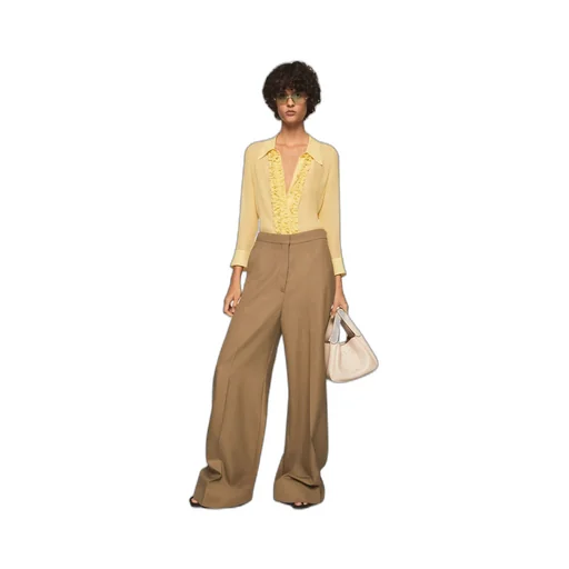 Stella Mccartney Sheer Ruffled Tuxedo Shirt