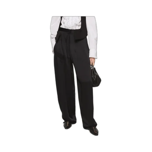 Stella Mccartney Decorative Stitch Tapered Satin Trousers