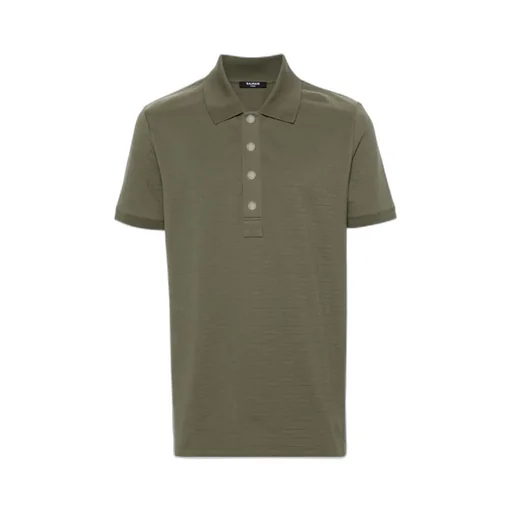 Balmain Jacquard Monogram Polo Shirt
