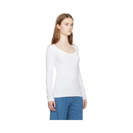 Scoop-Neck Fine-Ribbed T-Shirt
