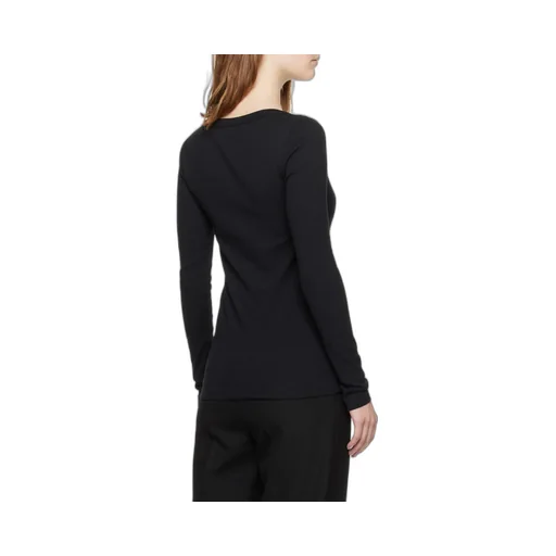 Scoop-Neck Fine-Ribbed T-Shirt