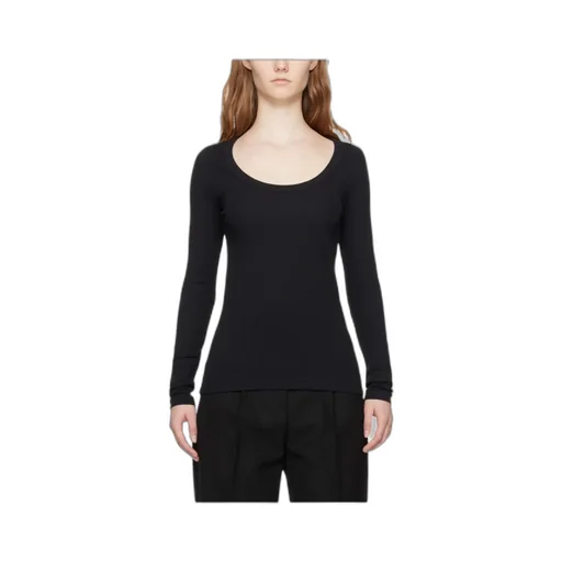 Scoop-Neck Fine-Ribbed T-Shirt
