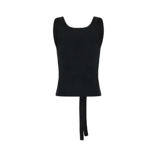 Patou Ribbed-Knit V-Neck Wrap Top