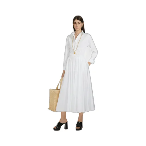 Patou Elasticated-Waist Long Sleeved Maxi Dress
