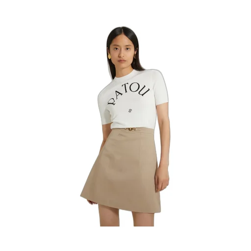 Patou Logo Intarsia Short-Sleeve Knit Top