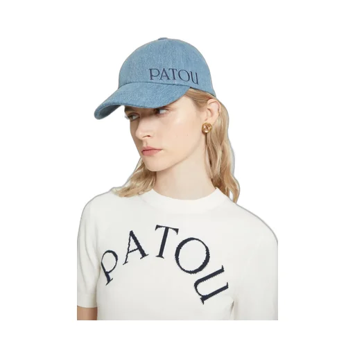 Patou Logo Intarsia Short-Sleeve Knit Top