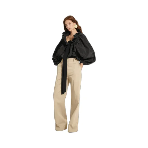 Patou Ruffled Long Sleeve Top