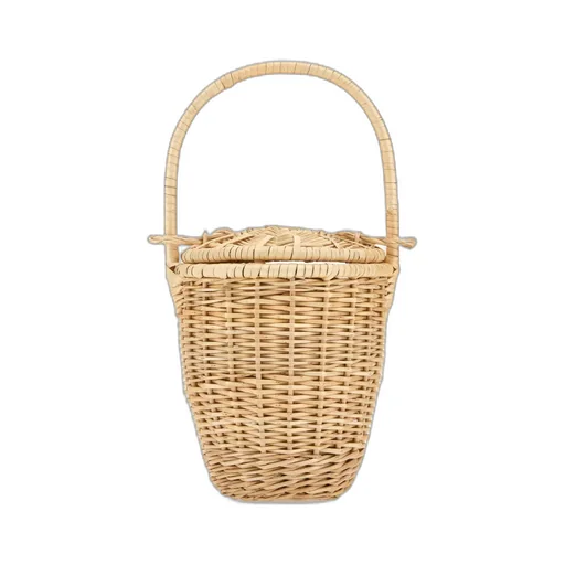 Patou Logo Plaque Woven Bucket Bag