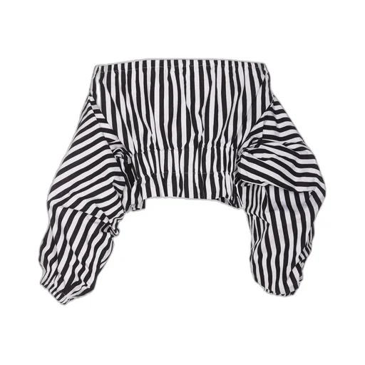 Patou Off-Shoulder Bow-Detailed Striped Top
