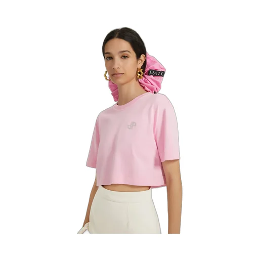 Patou Logo Embellished Cropped T-Shirt