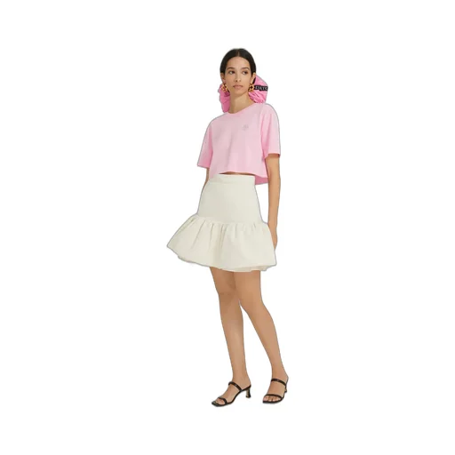 Patou Logo Embellished Cropped T-Shirt