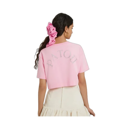Patou Logo Embellished Cropped T-Shirt