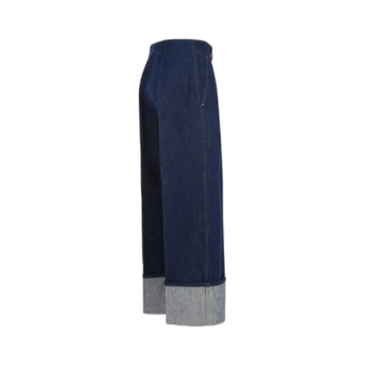 Patou High Waist Straight-Leg Cuffed Jeans