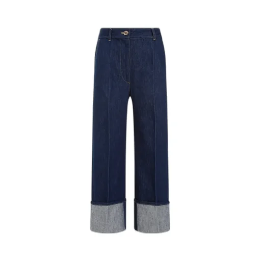 Patou High Waist Straight-Leg Cuffed Jeans
