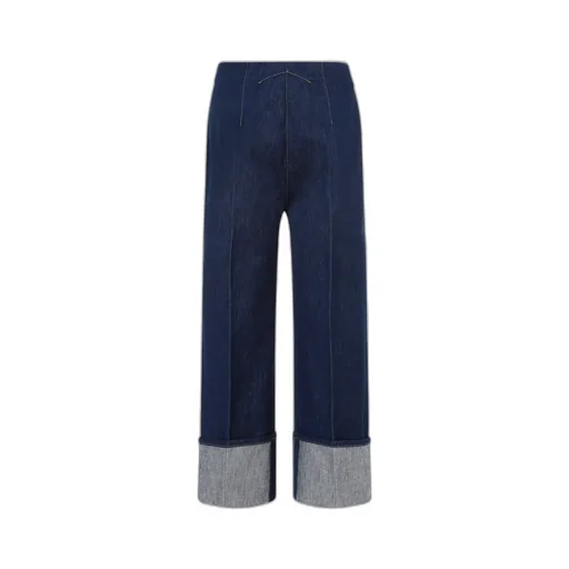 Patou High Waist Straight-Leg Cuffed Jeans