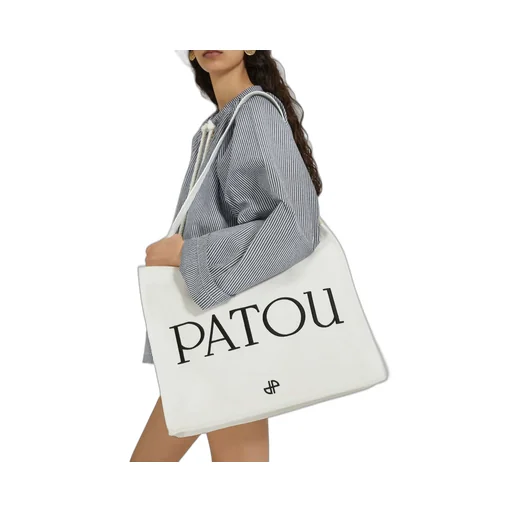 Patou Logo-Printed Top Handle Bag
