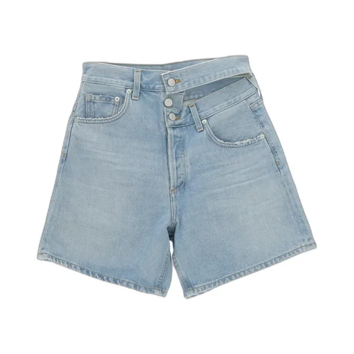 Asymmetric Denim Shorts