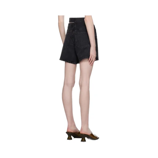 Agolde Cut Out Detailed Denim Shorts