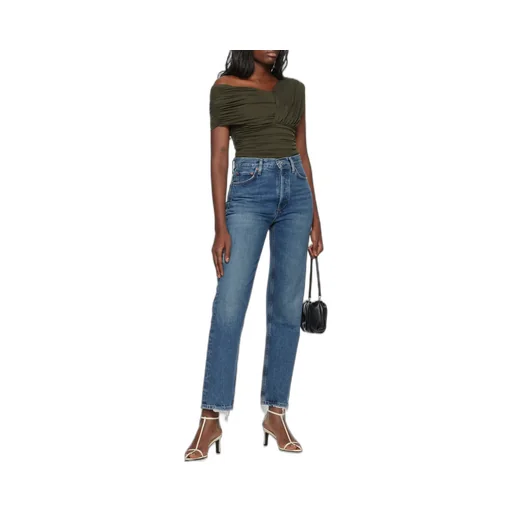 Agolde High-Rise Straight-Leg Jeans