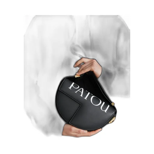 Patou Logo Print Fold-Over Top Shoulder Bag