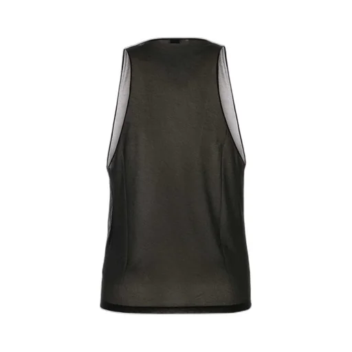 Saint Laurent Semi-Sheer Sleeveless Tank Top