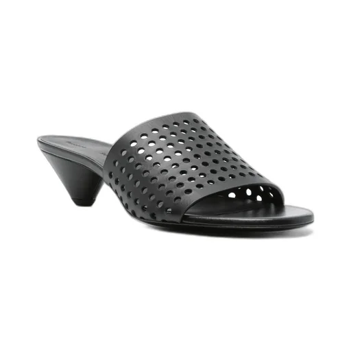 50Mm Perforated Leather Mules