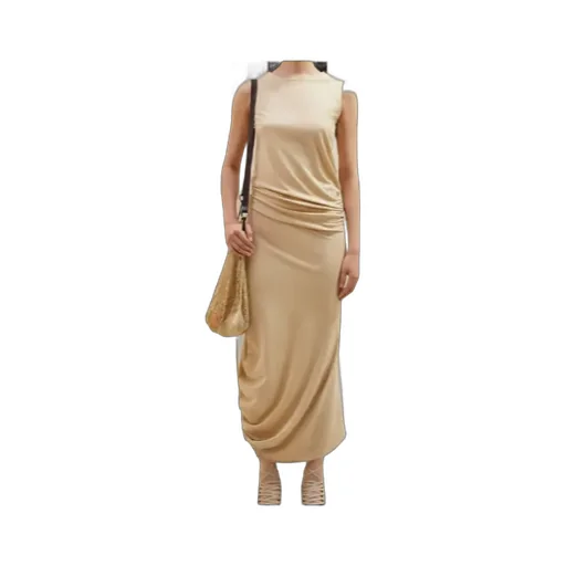 Lemaire Sleeveless Draped Crepe Maxi Dress