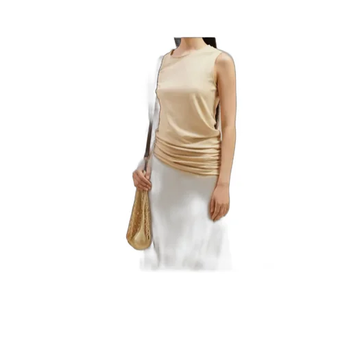 Lemaire Sleeveless Draped Crepe Maxi Dress