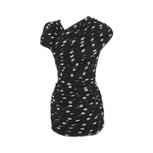 Saint Laurent Ruched Asymmetrical Dress
