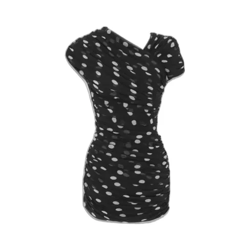Saint Laurent Ruched Asymmetrical Dress