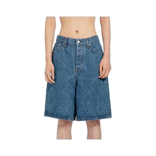 Belt-Loop Denim Shorts