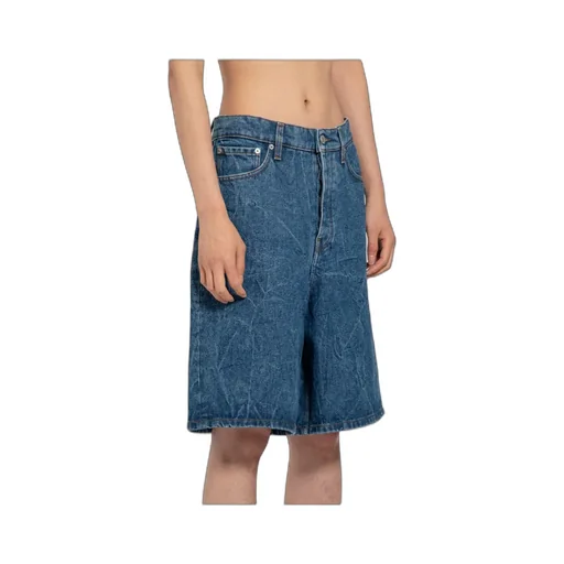 Belt-Loop Denim Shorts