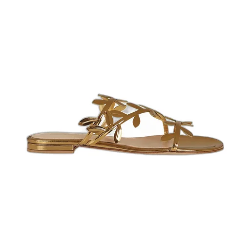 Gianvito Rossi Flavia Leaf Motif Flat Slides