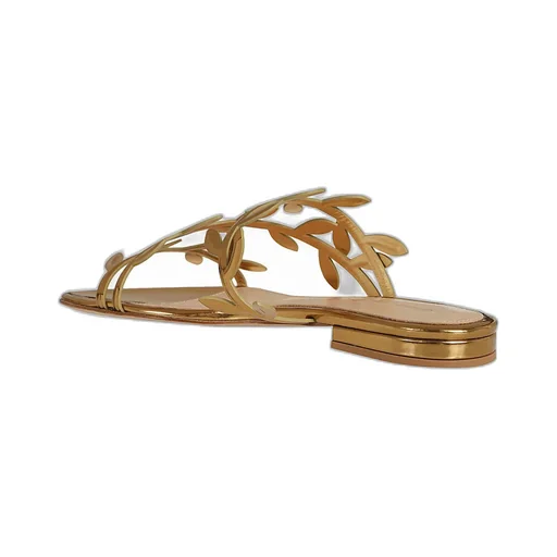 Gianvito Rossi Flavia Leaf Motif Flat Slides