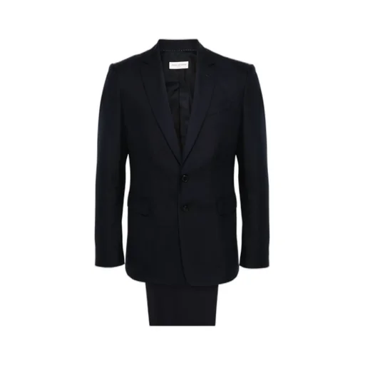 Long-Sleeved Coat Belt Ring Trousers Suit