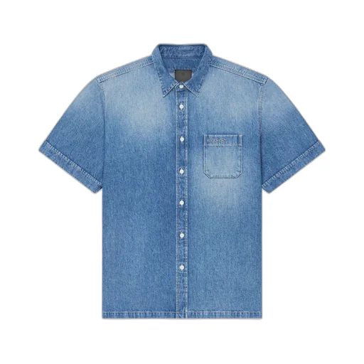 Givenchy Logo Embroidered Denim Shirt