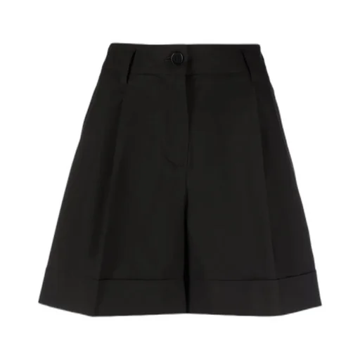 Pleated Details Poplin Shorts