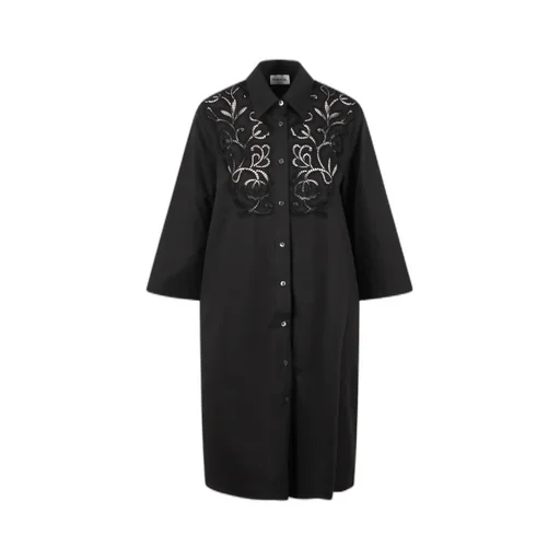 P.A.R.O.S.H. Embroidered Midi Shirt Dress