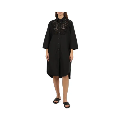 P.A.R.O.S.H. Embroidered Midi Shirt Dress