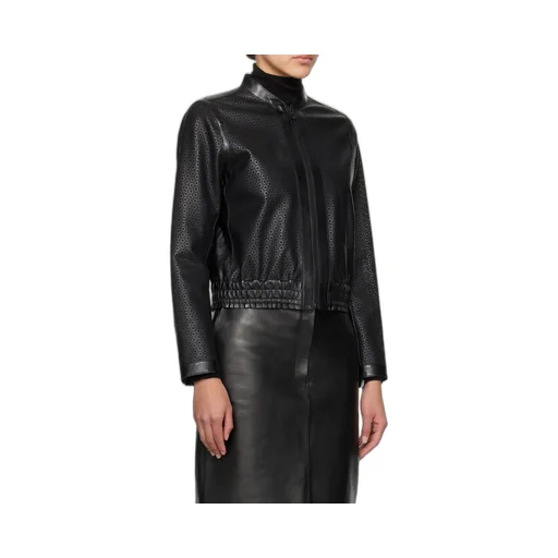 Noelia Zippered Leather Jacket