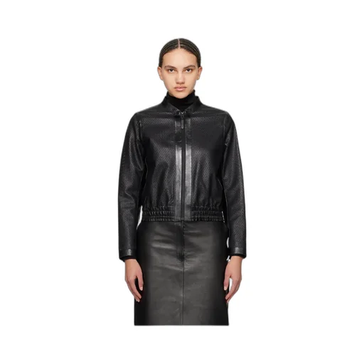 Noelia Zippered Leather Jacket