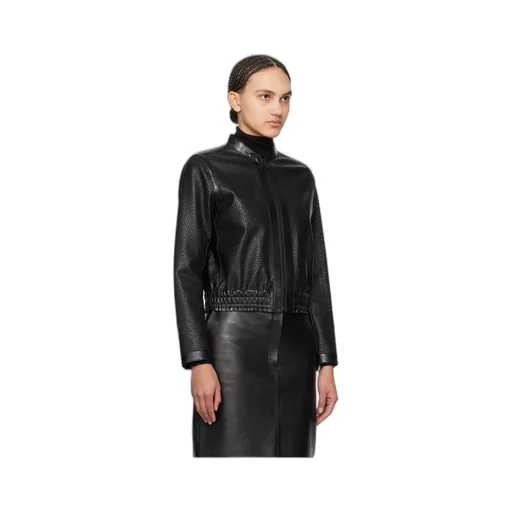 Noelia Zippered Leather Jacket