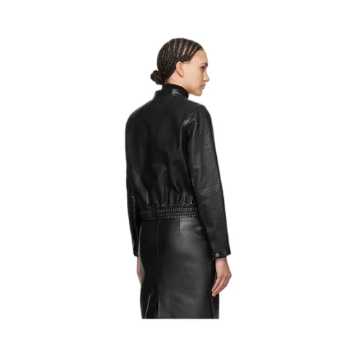 Noelia Zippered Leather Jacket