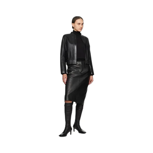 Noelia Zippered Leather Jacket