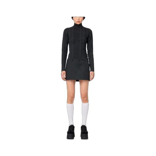 Rib Knitted Turtleneck Pullover