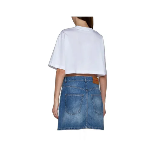 Marni Logo-Patch Denim Mini Skirt