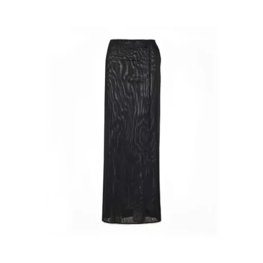 Semi-Sheer Long Wrap Skirt