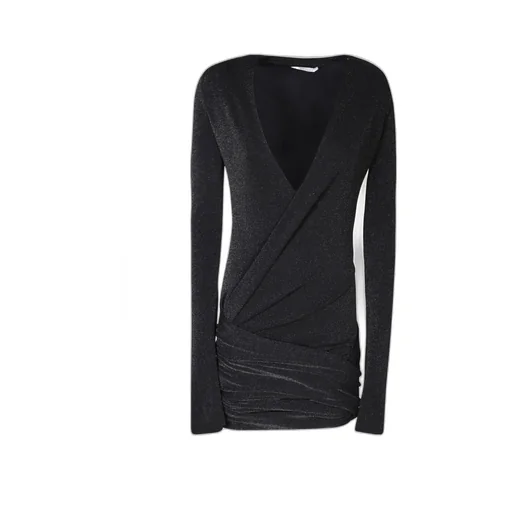 Rev Crossover V Neck Draped Dress
