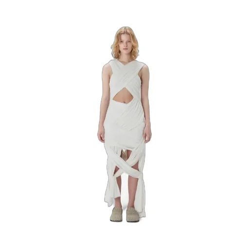 Draped Wrap Midi Dress