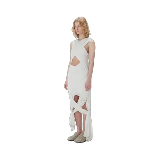Draped Wrap Midi Dress